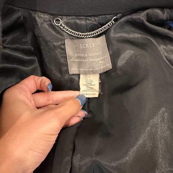 Jcrew Black Wool Coat Size 2 - Picture 4 of 7